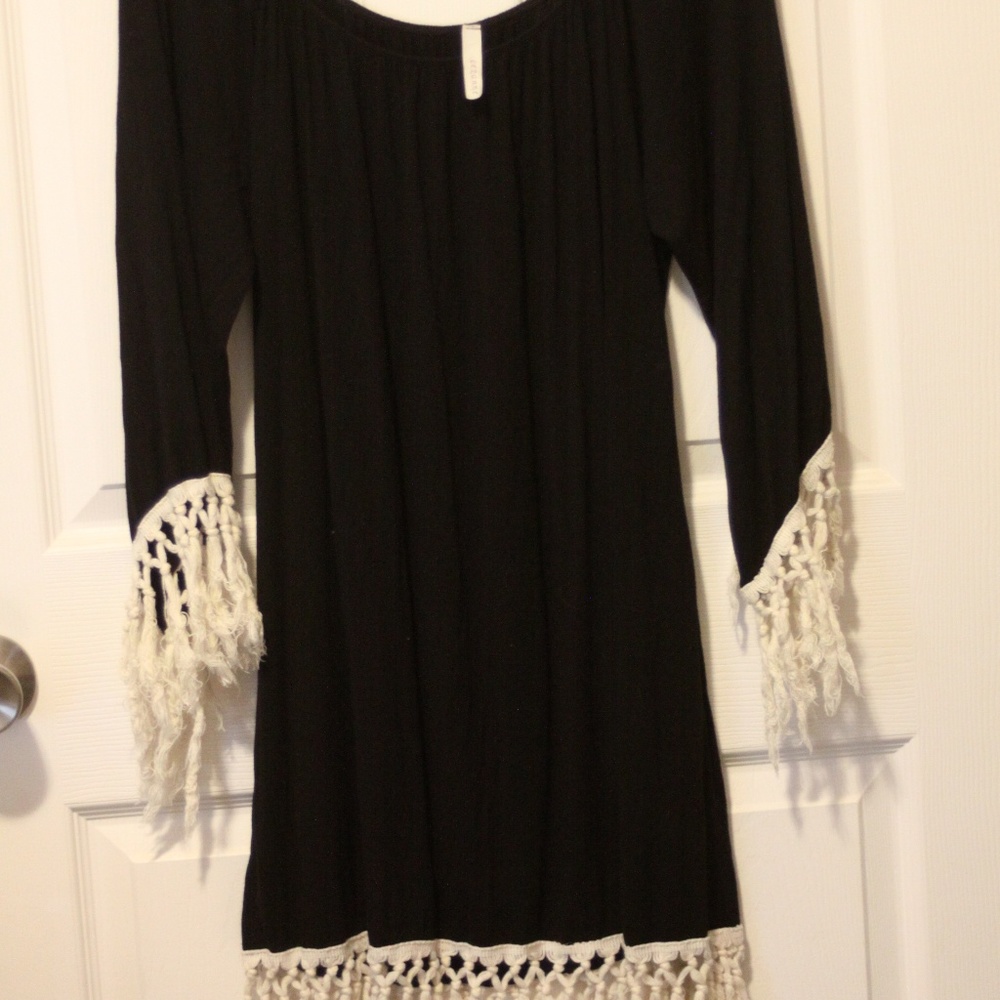 Black Fringe Dress (ADULT MEDIUM)